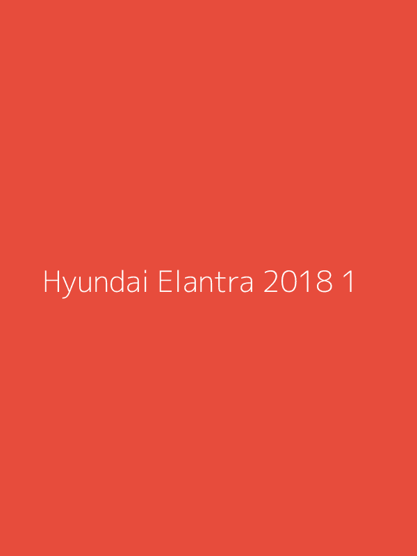 2018 Hyundai Elantra